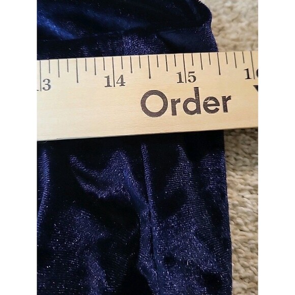Maternity Dress Womens Size Sm Navy Velvet Spaghetti Straps V-neck Maxi Stretchy - Picture 3 of 9
